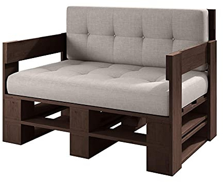 sunnypillow palettenmöbel Europaletten Indoor und Outdoor - Lounge gartenmöbel Holz gartenmöbel Set Lounge möbel Terrasse Balkon loft Stil Paletten (Palisander Sofa 120 x 80 cm Höhe : 30 cm)