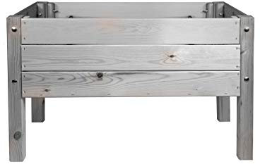 mgc24 Hochbeet Massiv für Kinder - Kiefernholz Grau rechteckig für Garten/Terrasse/Balkon - 79 x 40 x 50 cm