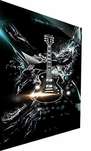 Magic Canvas Art - Bilder Digital Art Musik Gitarre Leinwandbild 1- teilig Hochwertiger Kunstdruck modern Wandbilder Wanddekoration Design Wand Bild, Größe: 40 x 30 cm