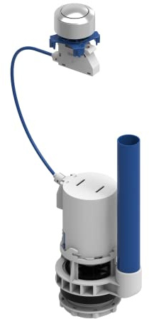 Rousseau Mécanisme de WC, Chasse d'Eau à Bouton Poussoir Simple Débit Blanc