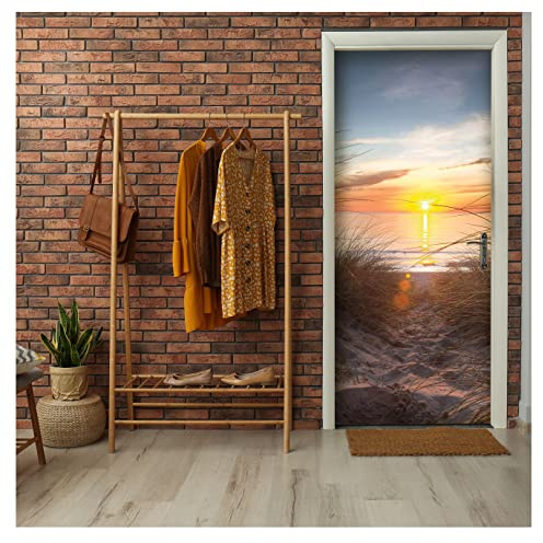 Wallarena Türtapete, Meer, 91x211cm | Fototapeten - Tapeten - für Wohnzimmer Schlafzimmer - Vliestapete Wandtapete Tapete 3D Effekt- inkl. Kleister