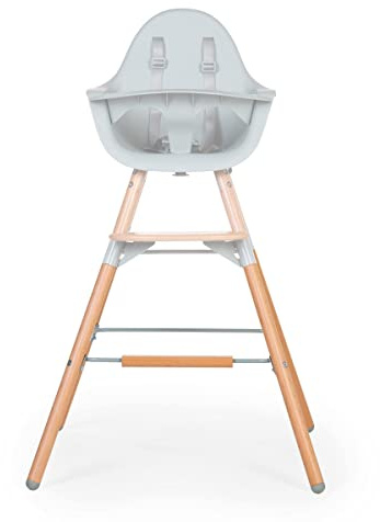 CHILDHOME, Set De Pieds Extra Long Pour Chaise Haute Bébé Evolu 2, S'Adapte Hauteur 90Cm Ilot De Cuisine Ou Bar, Repose Pieds, Bois De Hêtre, Facile À Assembler, Couleur Menthe