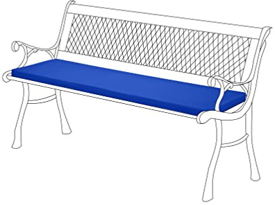 Gardenista 3 Posti Cuscino per Panchina | Cuscino per Panca per Interno/Esterni per Mobili da Giardino | Rivestimento Resistente all'acqua e Rimovibile con Imbottitura in Fibra 120x33cm (Blu)
