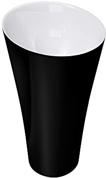 Mai & Mai Waschbecken Standwaschbecken aus Mineralguss in schwarz und weiß, Waschtischsäule Standsäule BTH: 42x42x85cm Colossum33