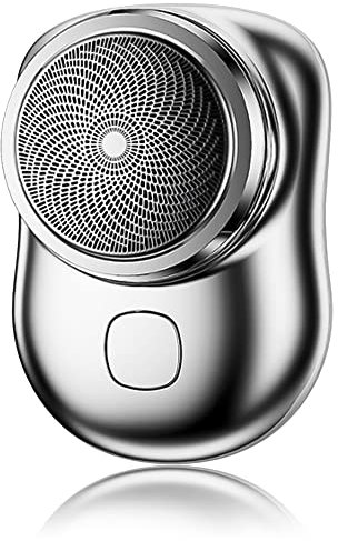 Mini Rasierer, Mini Shave Elektrorasierer Tragbarer für Männer,Rasierer Herren Elektrisch mit LCD-Anzeige,Taschengröße, Nass-Trockenrasierer,USB-aufladbare Rasur für Reisen, Auto, Zuhause (Silber)