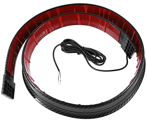 X AUTOHAUX Car Spoiler with Red LED Light 47.2/1.2m Carbon Fiber Pattern Black