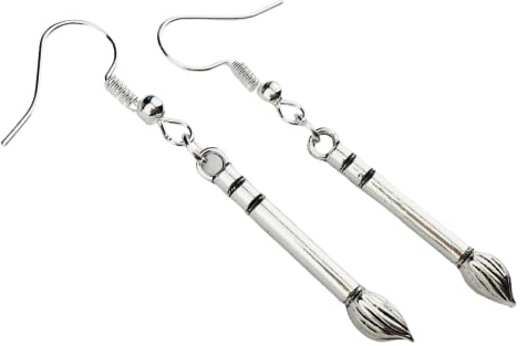 Paintbrush Earrings sterling silver or silver plated hooks artist jewellery, handmade art teacher appreciation graduation birthday teen girl motivational brush