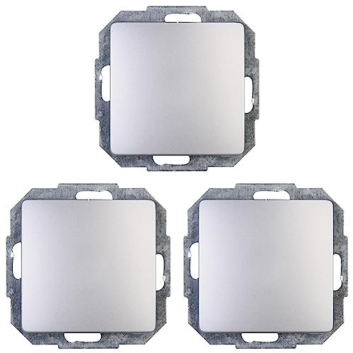 Kopp 650620081 Paris Universalschalter(Aus- und Wechsel), Silber (Packung mit 3)