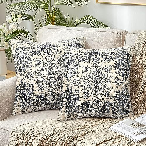Chicamy 2er Set Bohemian Kissenbezug 40 x 40 cm Kissenhülle Herbst Exotische Muster Beidseitig Bedruckt Kissenbezüge Boho Indisch Landhausstil Dekokissen Sofakissen für Wohnzimmer Schlafzimmer Garten