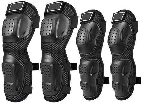 SSIMOO 4PC Ellenbogenschützer Knieschützer Schutz kompatibel mit Motorrad-Schutzausrüstung kompatibel mit Fahrradrennen Motorrad-Schutzset kompatibel mit Ellenbogen und Knie
