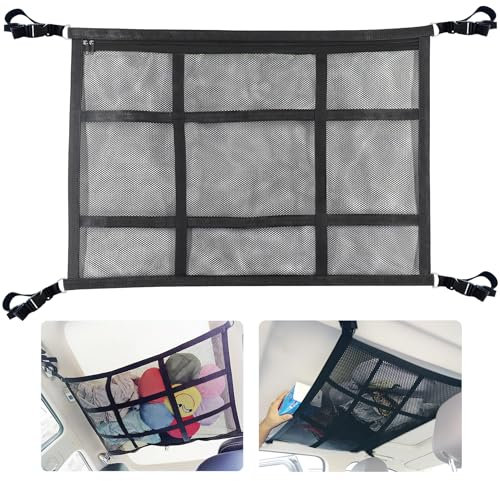 ViMOQi Cargo Net for Van,Trade Tidy Van Storage Solutions,Double Layer Mesh Car Boot Organiser,Large Capacity Car Roof Storage Nets for Campervans,Foldable Lorry Camping Accessories interior Gadgets