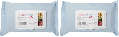 HEMOFARM PLUS - Toallitas húmedas dermatológicas individuales, Calman y refrescan, Para hemorroides, 60 Unidades, El paquete puede variar (Paquete de 2)