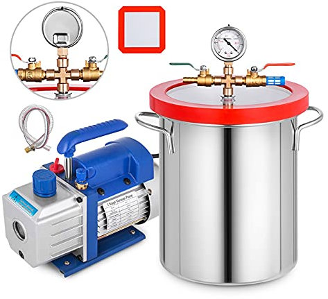 Industrial Machinery Vacuum Chamber Kit - Refrigerant Vacuum Pump - Degassing Silicone Vacuum Chamber Sealer - Mechanical Tools
