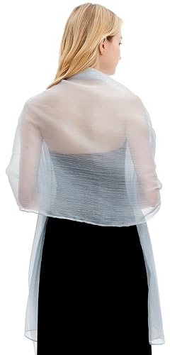 Gragengs Damen Schals und Wraps für Abendkleider Leichte Sheer Crepe Tücher Shimmer Hochzeit Party Stole