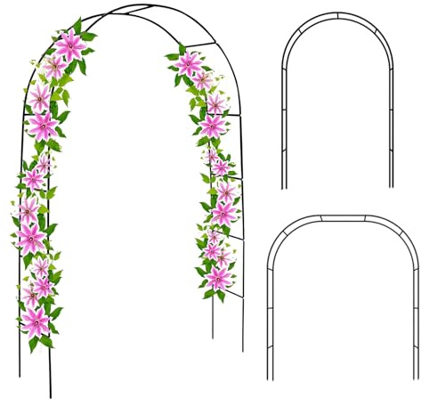 Arcade De Rosier (1,8 M Large X 2 M Haut Ou 2,2 M Large X 2 M Haut, Combinaison Gratuite De 2 Tailles), Arche De Jardin En Métal, Arcade De Jardin Pour Décoration De Mariage, Plantes Grimpantes, Fête(