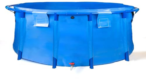 Pondlife Faltbecken für Koi und Teichfische, Ø 300cm x Höhe 80cm, 5600 Liter, faltbares Becken für innen und außen, stabile PVC-Folie, UV-beständig