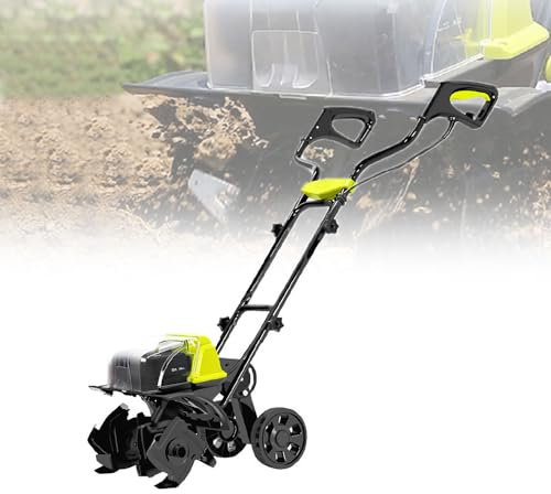 Motoculteur Manuel sans Fil, Scarificateur agricole électrique 180 TR/Min 40 V avec 2 Batteries, Profondeur de Culture 180 mm, Largeur 360 mm, Cultivateur pour Jardin, Ferme, verger, Potager