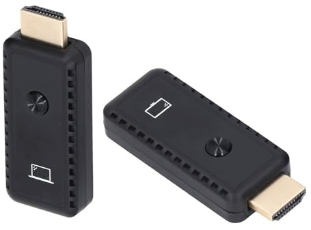 Wireless HDMI Transmitter and Receiver, 1080P 60Hz Wireless HDMI Extender, 6.75Gbps 5GHz Ultra HD Portable HDMI Extender Kit with Built in Antenna, Mirroring and Extension Modes