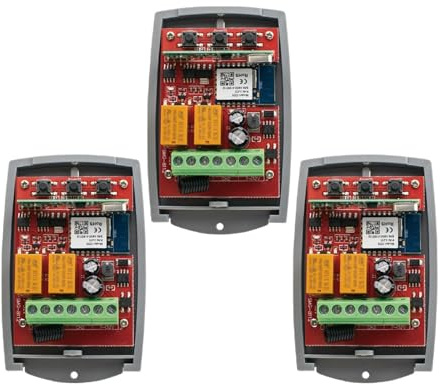 Kit Cancello Scorrevole Tuya Garage Apriporta Cancello Ricevitore 2ch 433mhz 433.92mhz Universale Fixed Rolling Code Multi Marca Controller Switch Kit apricancello elettrico(AC DC 7-32V WIFI X3)