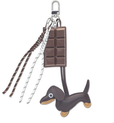 Cosmeria Dackel Schlüsselanhänger Aus Hochwertigem PU-Leder, Einzigartiges Dachshund-Design, Praktisches Geschenk Für Tierliebhaber Und Deko Freunde