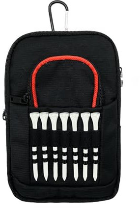 Golf Ball Bag, Golf Tee Organizer Bag, Golf Ball Pouch with Tee Holder, Golf Accessory Holder, Golf Ball Bag with Multiple Pockets, Golf Accessory Pouch with Compartments, Golf Pouch for Tees and Ball