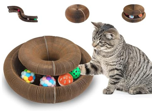 Generisch Katzenwirbel, Kratzbrett, Kratzbrett Katze, Organ Katzen Kratzbretter, Kratzpappe für Katzen, Fummelbrett für Katze, Kratzpappe Wellpappe-Kratzbrett, Foldable Cat Scratching Board