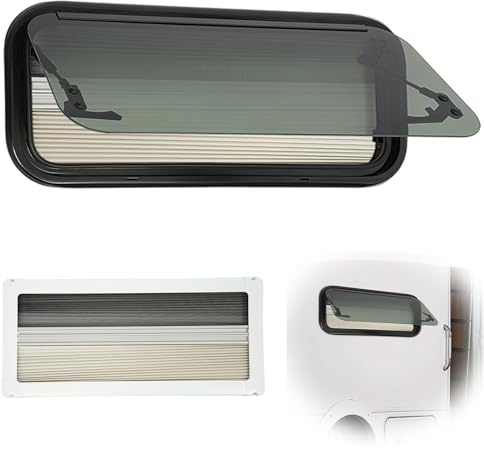 LKHDONG Fenêtre de camping-car - 700 x 300 mm - 85° - Fenêtre latérale avec écran de fenêtre - Capacité de coupure de courant - Protection extérieure pour caravane, camping-car