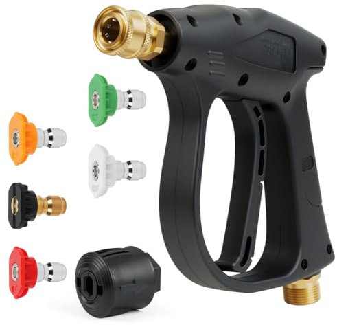 vsshe Pistola per Idropulitrice 4350 PSI, Pistola Accessori per Idropulitrice con 5 spruzzo a sgancio rapido e Tubo di Raccordo M22 14MM,Pistolas a spruzzo per idropulitrices per Karcher K1-K7