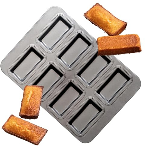 Moldes pequeños para tarta de queso, moldes rectangulares para pan, bandeja antiadherente de carne dividida de 8 cavidades para magdalenas, brownies, cupcakes, tartas de queso