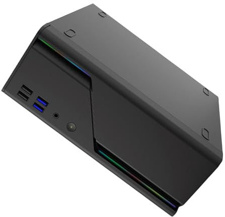 Chasis de metal en miniatura de construcción de acero, portátil, ahorra espacio en el escritorio para escritorio pequeño o soporte, chasis de torre de PC de metal pequeño