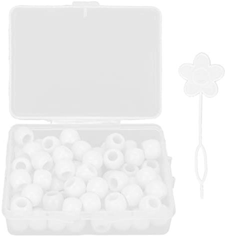 70 pezzi di perline per barba squisiti tubi per capelli fai te Dreadlocks perline trecce per capelli decorazione accessori di gioielli (Blanc)
