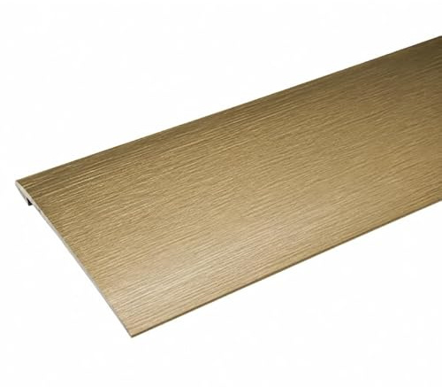 FloorPro Self Adhesive Cover Strip Floor to Floor Doorbar - 0.9m - Stick Down Cover - Aluminum Threshold Transition Door Trim Strip - Brushed Light Brass