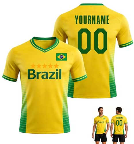 Generico Maglia da Calcio Personalizzata per i Coppa del Monde 2026, Maglietta Personalizzata con Nome e Numero, Maglietta a Tema Mondiali Come Regalo per Gli Appassionati di Calcio