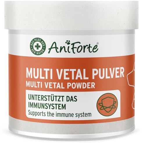 AniForte MultiVitamin MultiVETAL Powder 100g: Natural Vitamin Supplement for Dogs & Cats - Contains 13 Vitamins & 11 Minerals, Supports Natural Defenses