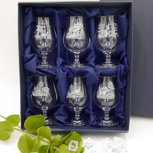 GTK - Geweihe & Trophäen KRUMHOLZ Lot de 6 Verres à Whisky, Cognac, Liqueur et Brandy Dans une Boîte Cadeau