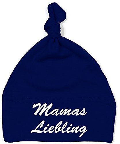 Schnoschi Babymütze in blau mit Mamas Liebling hochwertig Bestickt/gestickt