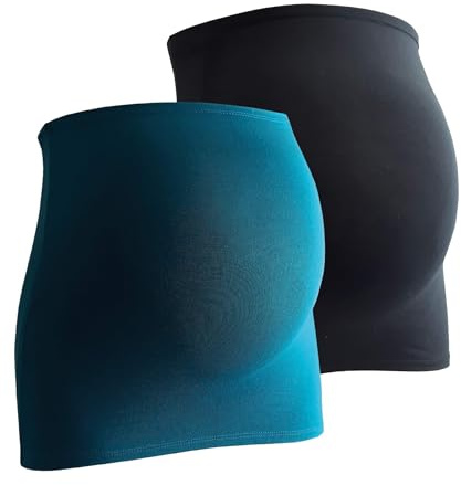 Bauchband Doppelpack für die Schwangerschaft. Inhalt: 2 Bauchbänder - Umstands-Bauchbänder - Rückenwärmer-Shirtverlängerung
