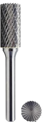 SB-5 Tungsten Carbide Burr Cylinder Shape Double Cut Rotary Burrs File(1/2''Cutter Dia,1''Cutter Length) with 1/4'' (6.35mm) Shank Dia, by LU&MN