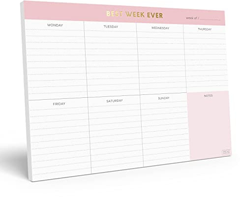 Sweetzer & Orange Weekly To Do List Pad. Gold Foil 7 days Planner with Daily Roadmap Agenda Squares. 7x10” Day Workbook 2026 - Student Blueprint, Work Manual, and Checklist Note Pad