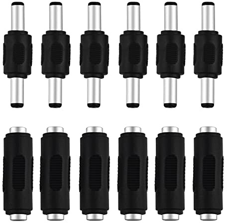 BGTXINGI 12Pack DC Power Coupler DC5.5 * 2.1MM Male to Male Coupler Female to Female Coupler Connector DC Power Plug Connector for Computer Projector CCTV Security Camera 70cm