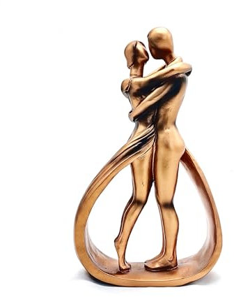 NEWQZ Hochzeitstag, Kunstharz, romantische Skulptur, Heimdekoration, tolles Geschenk, antikes Kupfer, 25,4 cm