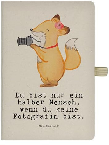 Mr. & Mrs. Panda DIN A5 Baumwoll Notizbuch Fotografin Herz - Geschenk, Journal, Schenken, Ausbildung, Hochzeitsfotografin, Rente, Hobbyfotografin,