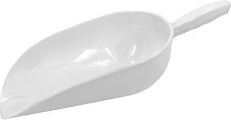 White PP Plastic Scoop - Multipurpose Measuring Scoop for Dry and Liquid Ingredients, Heavy Duty for Home, Commercial, and Industrial Use, Ice, Icecream, Flour, Sugar, Pet Food (21 oz)
