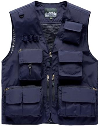 Ornrjfll Herren-Netzweste, ärmellos, Cargojacke, Werkzeugweste, Outdoor, Herren, Angeljacke, taktische Wanderweste, Für Herren 6, L