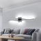 DELIPOP Aplique Pared Interior LED Negro, 27W Lineal Apliques Pared Dormitorio, Blanco Frío 6500K Lampara LED para Salón, Estudio, Escalera, Pasillo, 89 cm