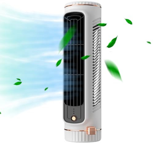 Fiorky Mini ventilatore a torre da tavolo da 12,79 pollici - Ventilatore da tavolo piccolo e portatile - Ventilatore da tavolo con ricarica USB Ventilatore verticale elettrico Ventilatore