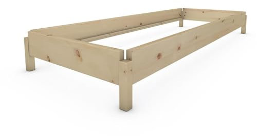 TUGA - Holztech Stapelbett Horst 70 cm x 200 cm 24 cm Zirbelkiefer