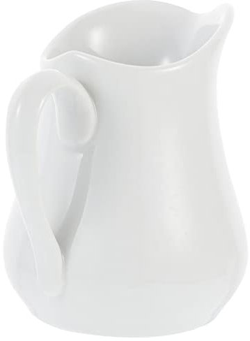 FQCXCKJ Crema Blanca con asa: Jarra de Leche Jarra de Crema de cerámica Jarra para espumar Leche de 450 ml Salsera Dispensador de Jarabe de Miel (Bianco)
