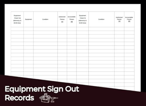 Equipment Sign Out and Sign In Records: Track Tool Usage and Return for an Efficient Worksite