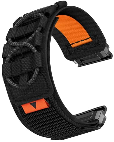 YOOSIDE Spänne ultralätt nylonarmband för Garmin Fenix 8 51 mm/epix Pro 51 mm/Instinct 2X/Fenix 7X, militära taktiska slingor sportklockor, klockarmband för Fenix 6X/Enduro, Quick Fit 26, Nylon, Ingen